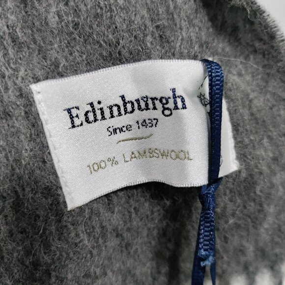 NWT Edinburgh Gray 100% Lambswool W/ Fringe Classic Winter Luxury Fashion Scarf - Picture 4 of 7